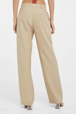 شلوار راسته زنانه رنگ کرم برشکا Bershka (ساخت اسپانیا)