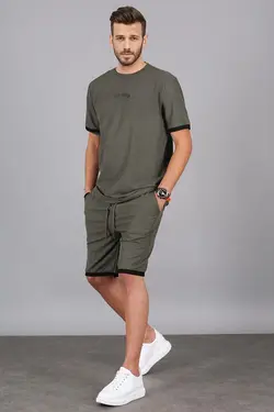 ست ورزشی با شلوارک خاکی مردانه مدمکست Madmext (ساخت ترکیه)