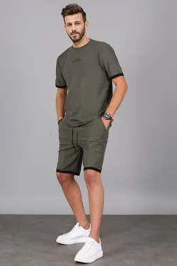 ست ورزشی با شلوارک خاکی مردانه مدمکست Madmext (ساخت ترکیه)