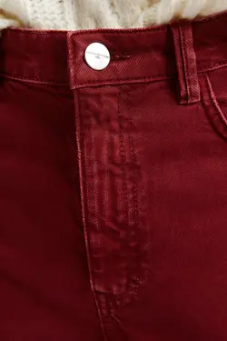 شلوار بگ آجدار زنانه رنگ قرمز برشکا Bershka (ساخت اسپانیا)