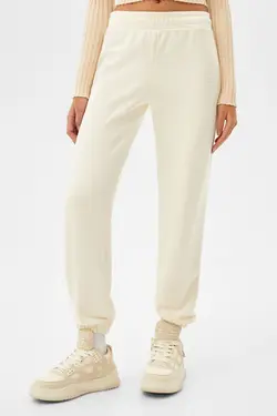 شلوار نخی جاگر زنانه رنگ سفید برشکا Bershka (ساخت اسپانیا)