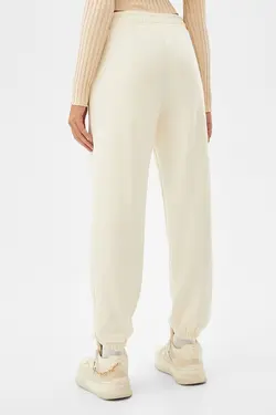 شلوار نخی جاگر زنانه رنگ سفید برشکا Bershka (ساخت اسپانیا)