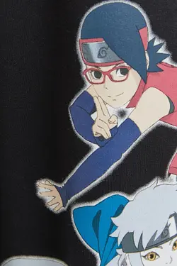 شلوار جاگر نخی با طرح Boruto X زنانه رنگ مشکی برشکا Bershka (ساخت اسپانیا)