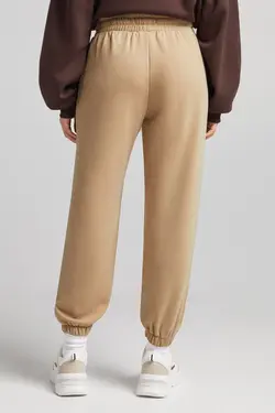 شلوار نخی جاگر زنانه رنگ کرم برشکا Bershka (ساخت اسپانیا)