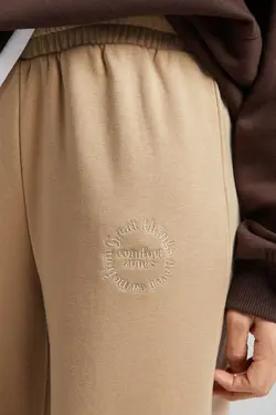 شلوار نخی جاگر زنانه رنگ کرم برشکا Bershka (ساخت اسپانیا)