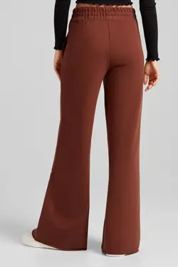 شلوار گشاد وصله دار زنانه رنگ قهوه ای برشکا Bershka (ساخت اسپانیا)