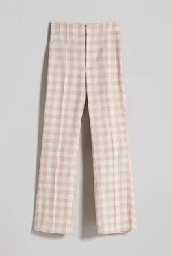 شلوار پالاتسو چهارخانه زنانه رنگ صورتی برشکا Bershka (ساخت اسپانیا)