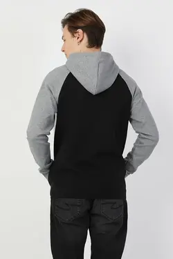 سویشرت کلاه دار زیپی مردانه رنگ طوسی سفید کالینز Colin’s (ساخت ترکیه)