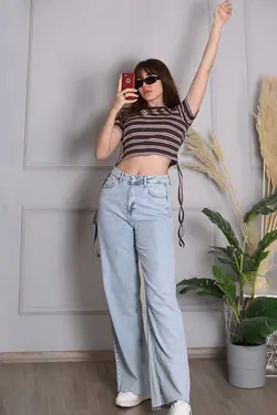 شلوار بگ آبی روشن زنانه مدمکست Madmext (ساخت ترکیه)
