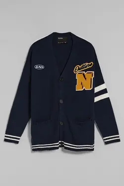 ژاکت کالج دکمه دار مردانه رنگ سرمه ای برشکا Bershka (ساخت اسپانیا)