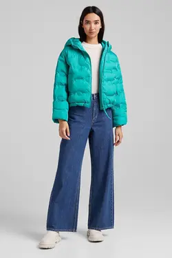 کاپشن بادی عایق حرارتی زنانه رنگ سبز برشکا Bershka (ساخت اسپانیا)