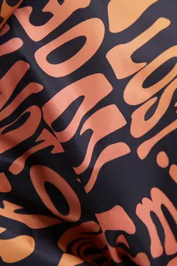 کاپشن کلاهدار و طرح دار زنانه رنگ نارنجی برشکا Bershka (ساخت اسپانیا)