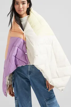 پانچوی بادی زنانه رنگ نارنجی برشکا Bershka (ساخت اسپانیا)