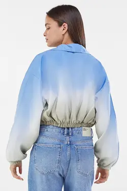 سویشرت طرح سایه زنانه رنگ آبی برشکا Bershka (ساخت اسپانیا)