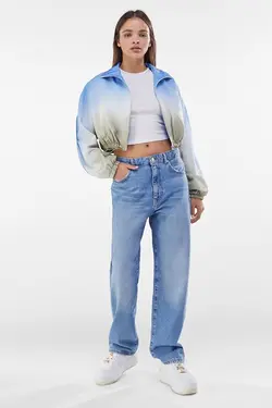 سویشرت طرح سایه زنانه رنگ آبی برشکا Bershka (ساخت اسپانیا)