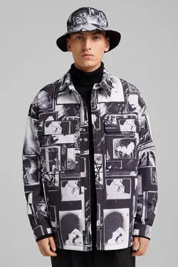 کاپشن آستین بلند مردانه رنگ مشکی برشکا Bershka (ساخت اسپانیا)