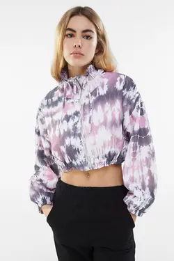 کاپشن برش پنبه ای زنانه صورتی برشکا Bershka (ساخت اسپانیا)