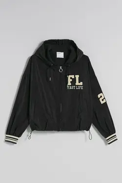 سویشرت کلاهدار زنانه رنگ مشکی برشکا Bershka (ساخت اسپانیا)