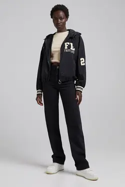 سویشرت کلاهدار زنانه رنگ مشکی برشکا Bershka (ساخت اسپانیا)