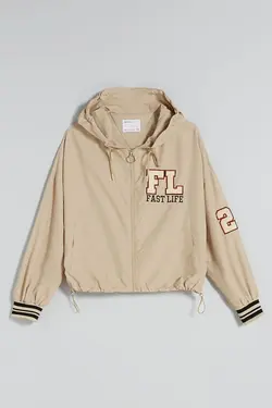 سویشرت کلاهدار زنانه رنگ شنی ماسه ای برشکا Bershka (ساخت اسپانیا)