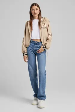 سویشرت کلاهدار زنانه رنگ شنی ماسه ای برشکا Bershka (ساخت اسپانیا)