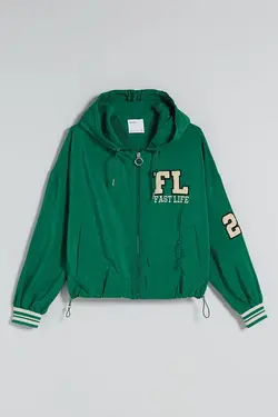 سویشرت کلاهدار زنانه رنگ سبز برشکا Bershka (ساخت اسپانیا)