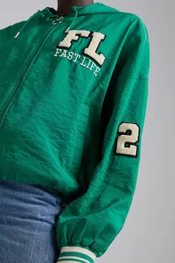 سویشرت کلاهدار زنانه رنگ سبز برشکا Bershka (ساخت اسپانیا)