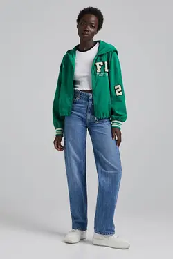 سویشرت کلاهدار زنانه رنگ سبز برشکا Bershka (ساخت اسپانیا)