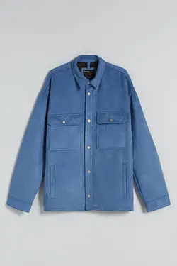 پیراهن جیر مصنوعی مردانه رنگ آبی برشکا Bershka (ساخت اسپانیا)