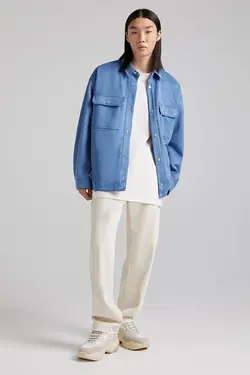 پیراهن جیر مصنوعی مردانه رنگ آبی برشکا Bershka (ساخت اسپانیا)