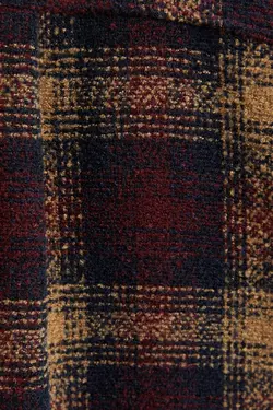 پیراهن پشمی چهارخانه مردانه رنگ قهوه ای برشکا Bershka (ساخت اسپانیا)