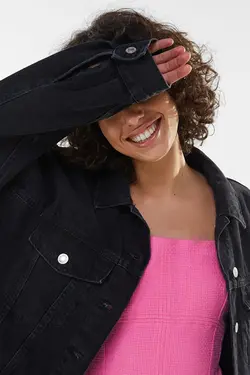 کت جین زنانه رنگ مشکی برشکا Bershka (ساخت اسپانیا)