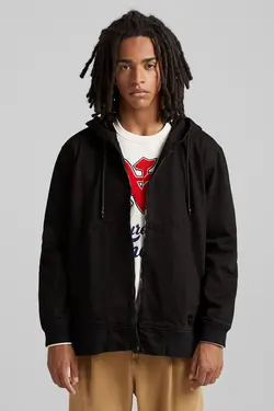 کت جین کلاهدار بزرگ مردانه رنگ مشکی برشکا Bershka (ساخت اسپانیا)