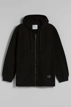 کت جین کلاهدار بزرگ مردانه رنگ مشکی برشکا Bershka (ساخت اسپانیا)