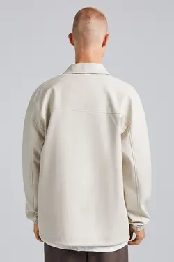 کت چرم مصنوعی مردانه رنگ سفید برشکا Bershka (ساخت اسپانیا)