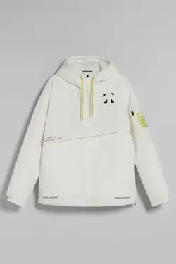 کاپشن کلاهدار جلو بسته جیب کانگورو مردانه رنگ سفید برشکا Bershka (ساخت اسپانیا)