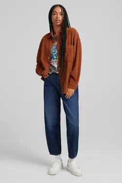 شومیز کبریتی زنانه رنگ قهوه ای روشن برشکا Bershka (ساخت اسپانیا)