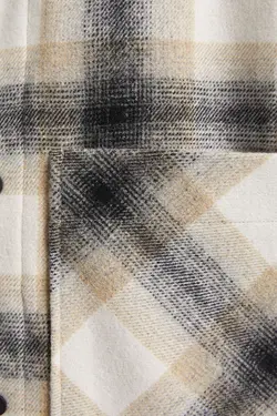 کت اور پشمی چهارخانه مردانه رنگ کرم برشکا Bershka (ساخت اسپانیا)