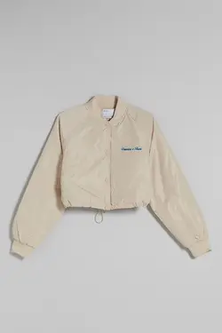 کاپشن بمب افکن مدل  Crop Fit زنانه رنگ کرم برشکا Bershka (ساخت اسپانیا)