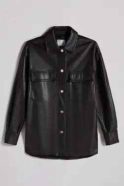 کت اور چرم مصنوعی پشت پلی زنانه رنگ مشکی برشکا Bershka (ساخت اسپانیا)