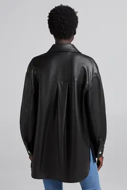 کت اور چرم مصنوعی پشت پلی زنانه رنگ مشکی برشکا Bershka (ساخت اسپانیا)