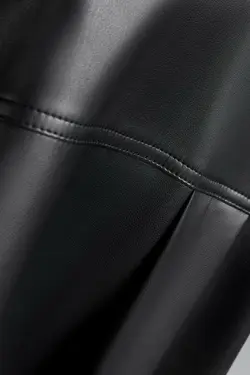 کت اور چرم مصنوعی پشت پلی زنانه رنگ مشکی برشکا Bershka (ساخت اسپانیا)