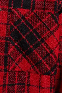 ژاکت چهارخونه بدون درز لبه مردانه رنگ قرمز برشکا Bershka (ساخت اسپانیا)