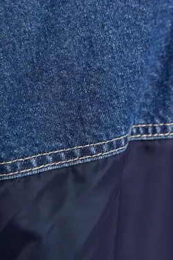 کاپشن جین کالج کلاهدار مردانه رنگ آبی برشکا Bershka (ساخت اسپانیا)