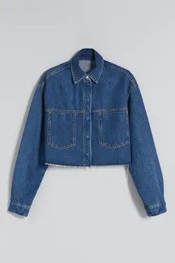 کت جین کوتاه زنانه رنگ آبی برشکا Bershka (ساخت اسپانیا)