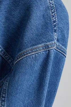 کت جین کوتاه زنانه رنگ آبی برشکا Bershka (ساخت اسپانیا)