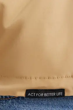کاپشن پارکا کلاهدار با قطعات جداشدنی زنانه رنگ شنی ماسه ای برشکا Bershka (ساخت اسپانیا)