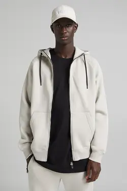 سوییشرت کلاهدار مردانه رنگ سفید برشکا Bershka (ساخت اسپانیا)