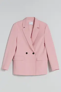 کت دو دکمه پارچه ای زنانه رنگ صورتی برشکا Bershka (ساخت اسپانیا)