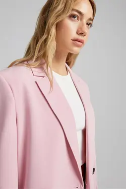 کت دو دکمه پارچه ای زنانه رنگ صورتی برشکا Bershka (ساخت اسپانیا)